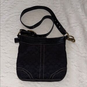 BNWOT Coach Black Leather/Canvas Crossbody Bag